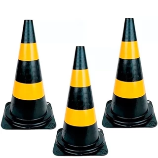 Kit 3 Cones para sinalização 75cm 2 faixas - RM-44 Multimarcas em Oferta na Shopee