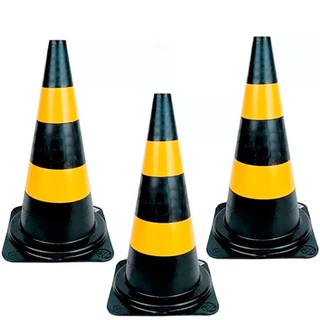 Kit 3 Cones para sinalização 75cm 2 faixas - RM-44 Multimarcas em Oferta na Shopee