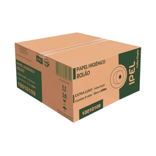 Papel Higiênico Rolão Folha Dupla 8x250m Ipel