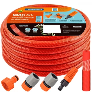 Mangueira para jardim Antitorção 1/2" com engate rápido e esguicho 20 metros - Multi ATS Tramontina em Oferta na Shopee