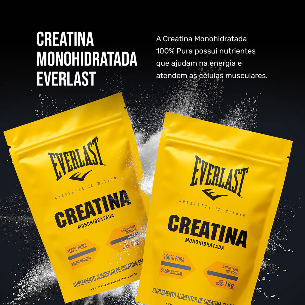 Creatina Monohidratada 1kg 100% Pura - Everlast — foto 5 de 5