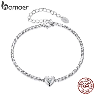 Pulseira De Moissanite De Prata Esterlina 925 Bamoer Com Design De Coração Para Presente De Joias Femininas em Oferta na Shopee