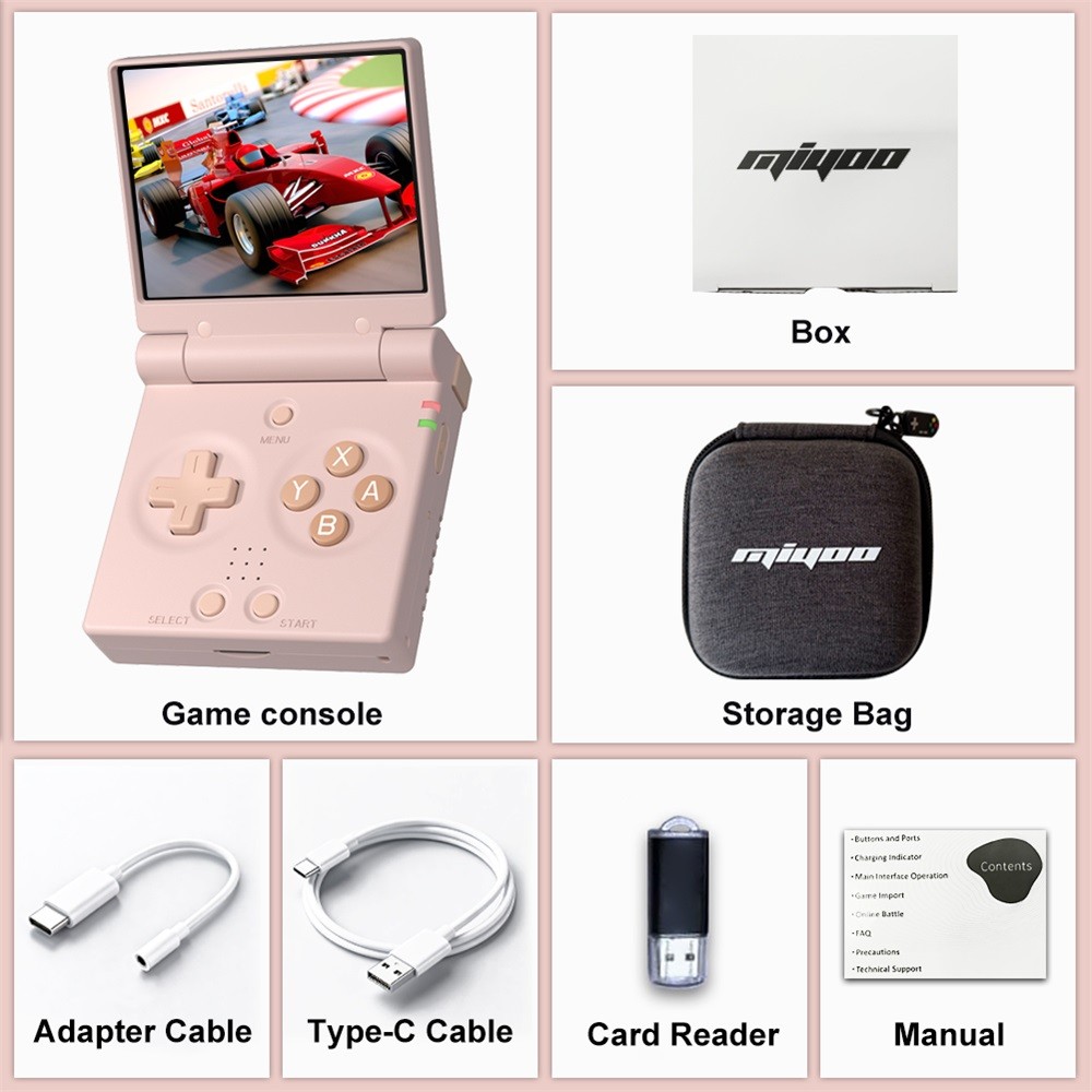 MIYOO Mini Flip Retro Console De Jogos Portátil Com Nova Dobradiça
