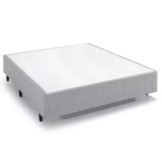 Box Casal Desmontável Herval CORE, Jacquard Cinza, 39x138x188 cm em Oferta na Shopee