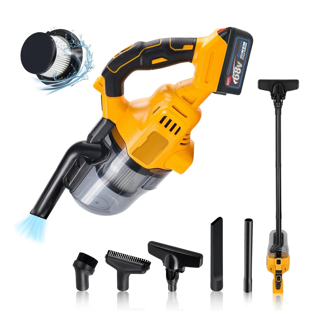 Aspirador Portátil 21V - Bateria Li-ion 6.0Ah, Alta Potência para Limpeza Rápida