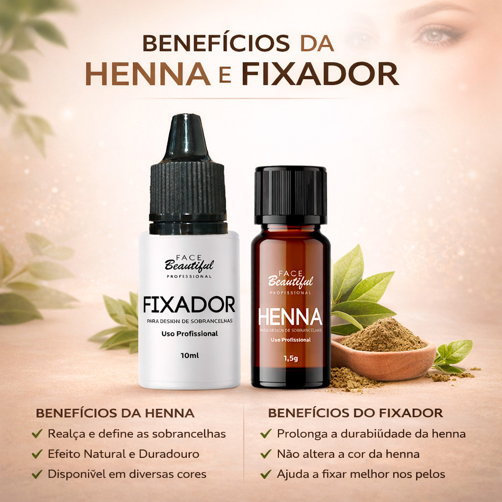Kit de Henna Para Designer De Sobrancelhas 5 e 4 unidades Face