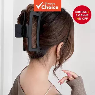 Grampo De Cabelo Grande Com Costas Enroladas-Faixa De Cabeça De Tubarão Fosca Quadrada Grossa Para De Volume em Oferta na Shopee