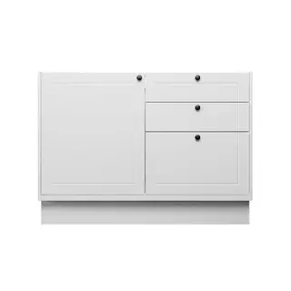 Balcão Cozinha MDF Herval Viana, 1 Porta e 3 gavetas, Branco Ártico, com divisor de talheres, 120 cm em Oferta na Shopee