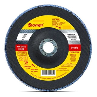 Disco de lixa flap disc cônico 7" - FDS180-50FC - Starrett em Oferta na Shopee
