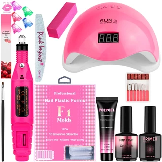 Kit polygel + Lixadeira elétrica de unha + cabine sun led/UV AF em Oferta na Shopee