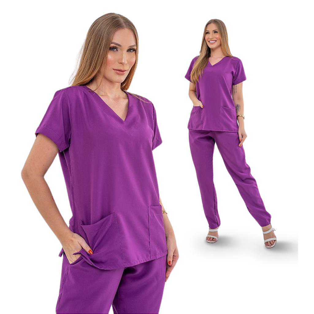 Conjunto Pijama Hospitalar Scrub Profissional Feminino Enfermagem ...