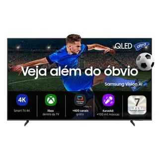 Samsung Vision AI TV 43" QLED Ultra 4K QEF1 2025, Pontos Quânticos, Processador com AI, Art Store, Alexa em Oferta na Shopee