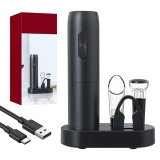 kit Conjunto de 4 peças de abridor de vinho elétrico recarregável por USB MARISA em Oferta na Shopee