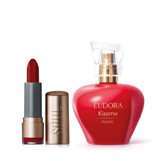 Combo Kiss Me Please Desodorante Colônia 50ml + Batom Matte Vermelho Paparazzi 3,7g em Oferta na Shopee