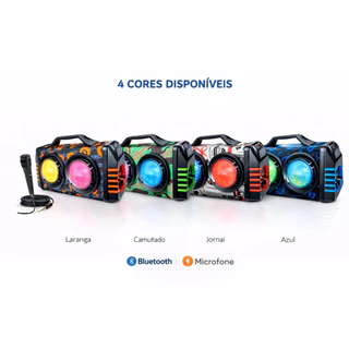 Caixa de Som Bluetooth 60W RGB com Microfone 5m Karaokê Portátil em Oferta na Shopee