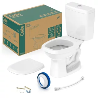 Kit Vaso Sanitário + Caixa Acoplada + Acessórios de Fixação Celite Like Branco em Oferta na Shopee