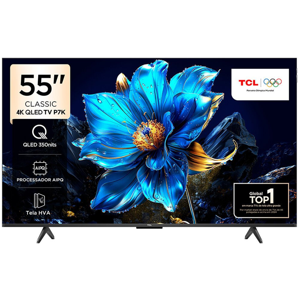 Smart TV TCL 55 Polegadas 4K UHD QLED Google TV - 55P7K | Shopee Brasil
