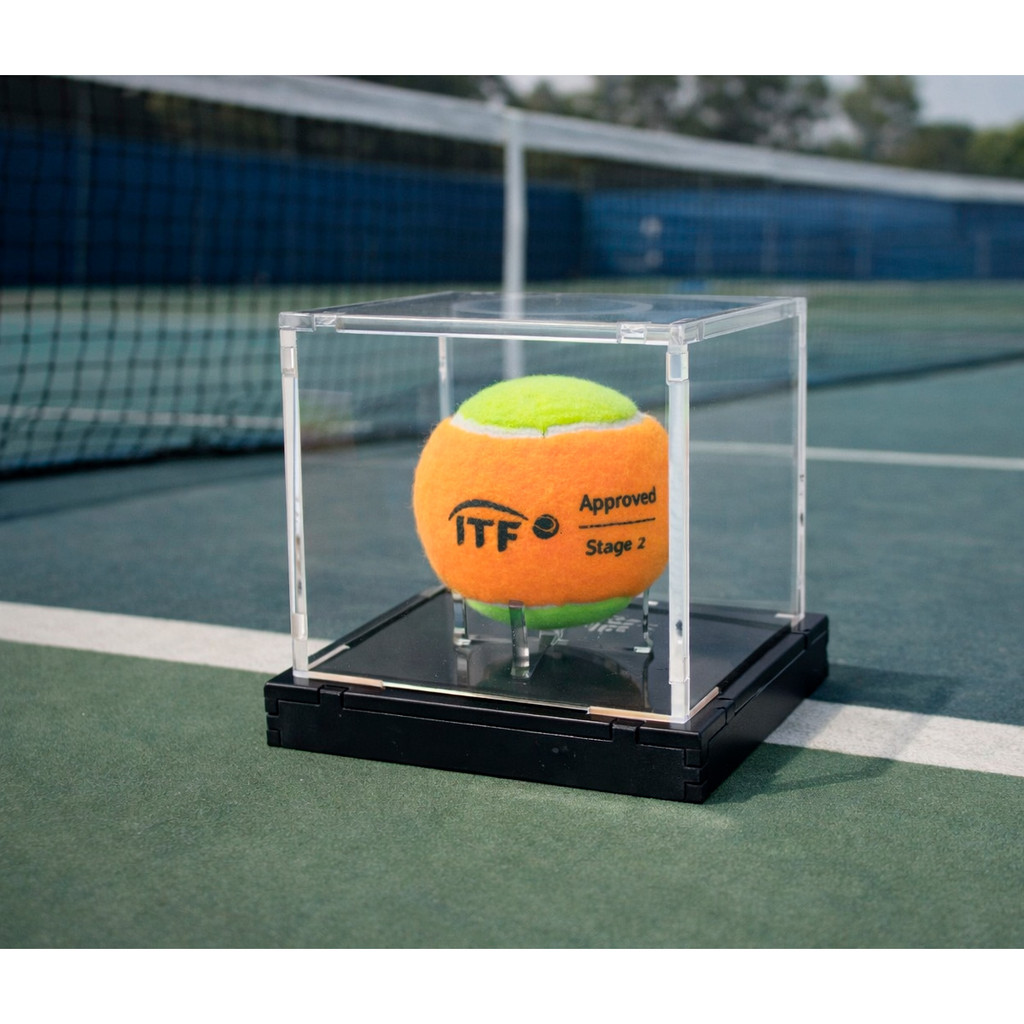EXPOSITOR ACRÍLICO BOLA DE TENIS E BEISEBOL 9X9X9