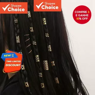 40 Peças De Anéis De Cabelo Ocos De Metal Para Dreadlocks-Acessórios De Extensão De Trança Mulheres