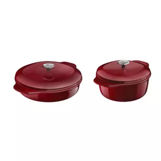 Jogo de Panelas Electrolux de Ferro Fundido Esmaltado Vermelha Expert com 2 Peças em Oferta na Shopee