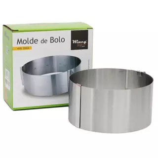 Molde Aro Inox Ajustável para Bolos   16 a30 cm em Oferta na Shopee