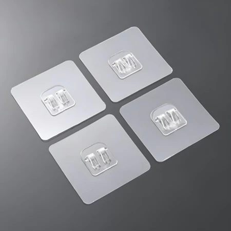 Kit Ganchos De Parede Transparente Não Marcante Autoadesivo Suporte Para Prateleira de Encaixe