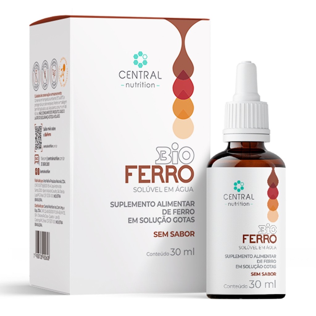 BioFerro Gotas Central Nutrition Ferro Bisglicinato Ferroso Alta ...