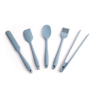 Kit de Utensílios de Silicone com 5 Peças Azul - Oikos em Oferta na Shopee