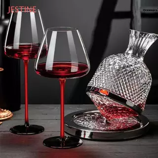 Aerador De Vinho JESTINE, Com Base De Vidro Cristal Espessado Decantador Giratório 360, Dispensador 1500ml