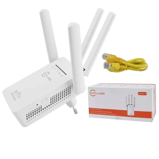Repetidor Wi-Fi Wireless-N 300Mbps | Roteador e Extensor de Sinal com 4 Antenas | Mini Router 2.4GHz fang