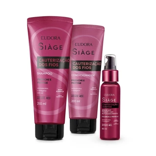 Kit Siàge Cauterização:  Shampoo 250ml + Condicionador 200ml + Sérum 60ml em Oferta na Shopee