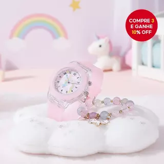 Relógio Infantil Unicórnio Cartoon Luminoso Conjunto Pulseira Quartzo Relógio Infantil Presente Sem Caixa em Oferta na Shopee