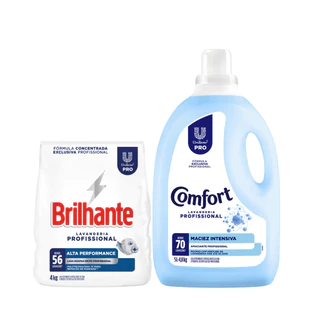 Kit Lava Roupas Brilhante 4kg + Amaciante Comfort 5L em Oferta na Shopee