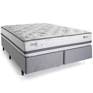 Cama Box Queen Size Herval Leeds, Molas Maxspring, 69x158x198 cm em Oferta na Shopee
