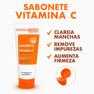 🍊Sabonete Líquido Clareador e Anti-idade Dermachem 100ml Vitamina C e E + ácido hialurônico ✨