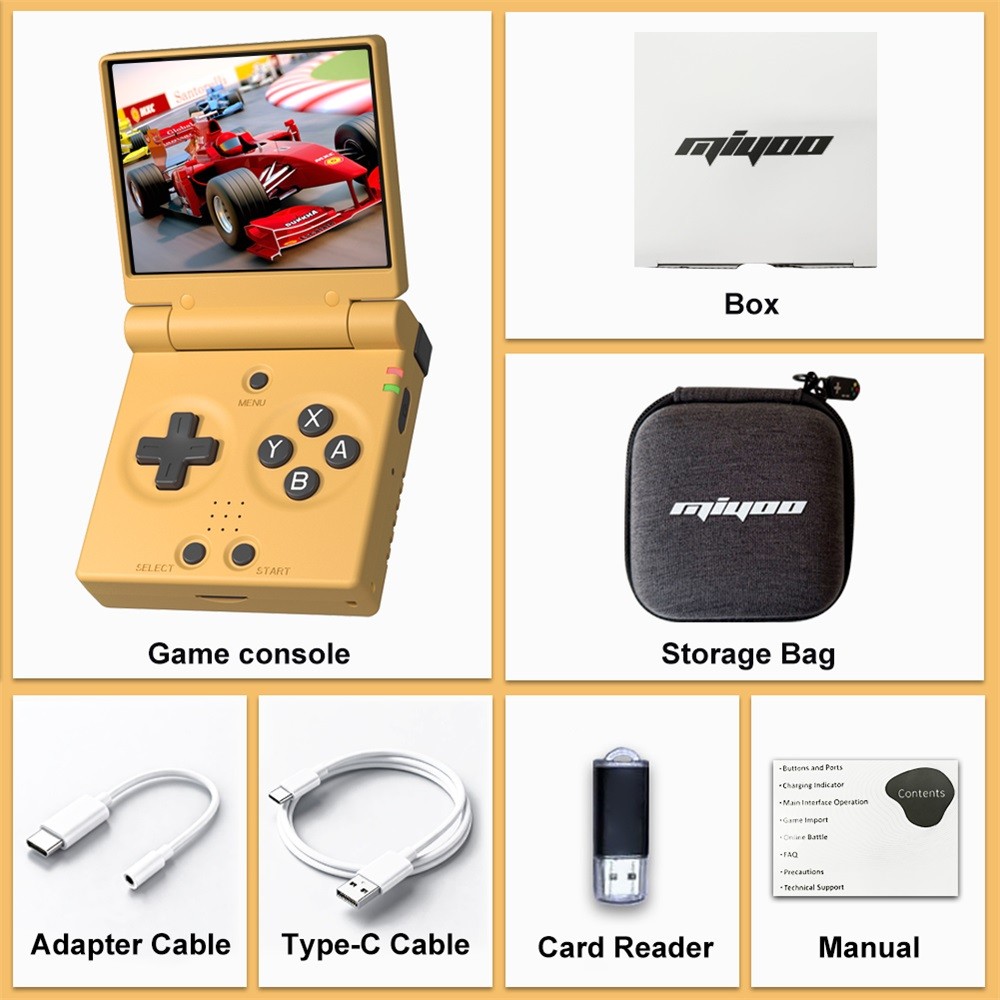 MIYOO Mini Flip Retro Console De Jogos Portátil Com Nova Dobradiça