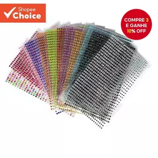 Adesivos Acrílicos De Cristal Autocolante 12 Cores Flatback para Scrapbook DIY e Tatuagem Móvel em Oferta na Shopee