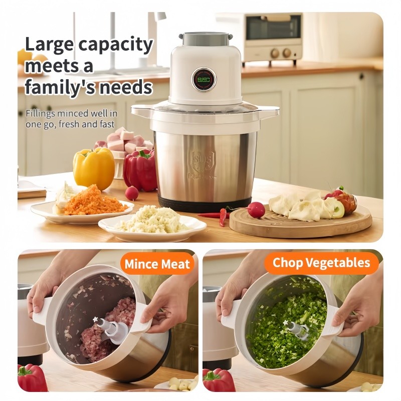 Processador Triturador De Alimentos E Carnes 8L Aço Inox 110