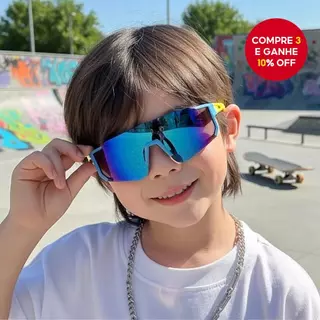 Óculos esportivos infantis com bloqueio de UV para meninos e meninas com armações flexíveis e inquebráveis para em Oferta na Shopee