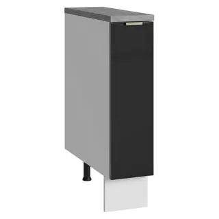 Balcão Porta-Temperos 20cm 1 Porta (Com Tampo) Branco/Preto Lux Madesa em Oferta na Shopee