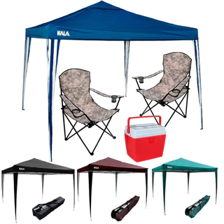 Kit Tenda Gazebo Dobrável 3x3 Mtros 2 Cadeiras Dobrável Camuflada Cooler Vermelho 28 Litros em Oferta na Shopee