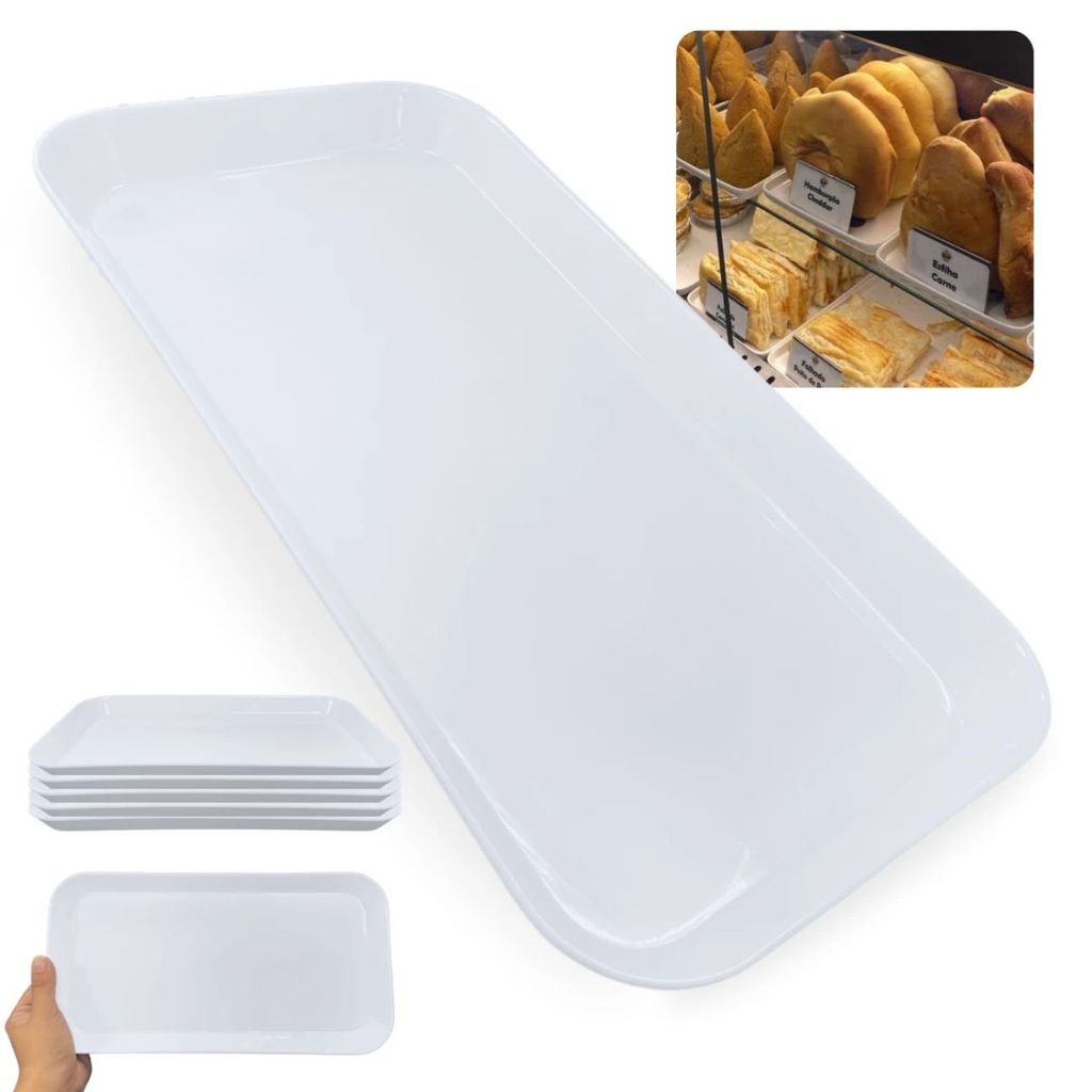 Kit 5 Expositores Travessas Vitrine Confeitaria e Padaria 31