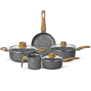 Kit Jogo 5 Peças Panelas Fogão Indução Elétrico Gás Conjunto Revestimento Cerâmico Alumínio Tippi em Oferta na Shopee