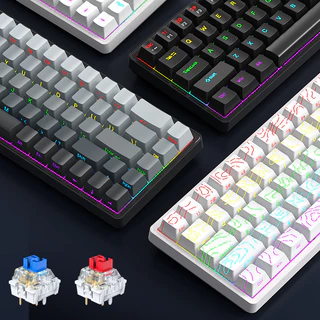 APAYADO A68 Teclado Mecânico com Fio 68 Teclas RGB e Hot-Swappable para PC e Mac