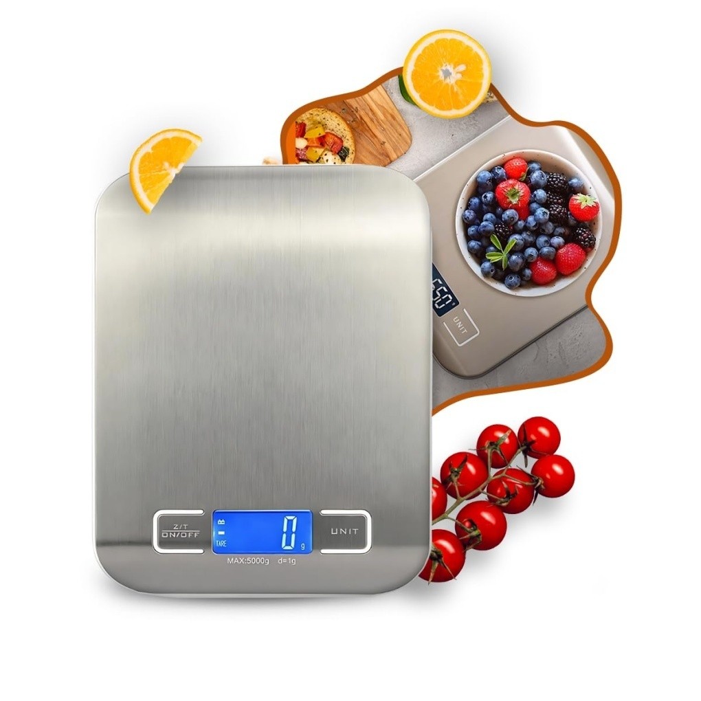 Balança de Cozinha Digital Inox 10Kg Alta Precisão com Função Tara ...