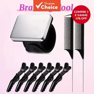 WANMEI Conjunto De Ferramentas De Trança De 9 Peças , Pino Magnético , Pulseira De Aço , Pente De Rato , Partição , Gram em Oferta na Shopee