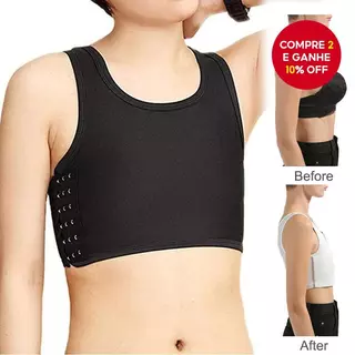 Colete De Pasta De Peito Invisível Plus Size De 20 Cm-Parte Superior De Compressão Ultraplana Com Fecho De Gancho em Oferta na Shopee