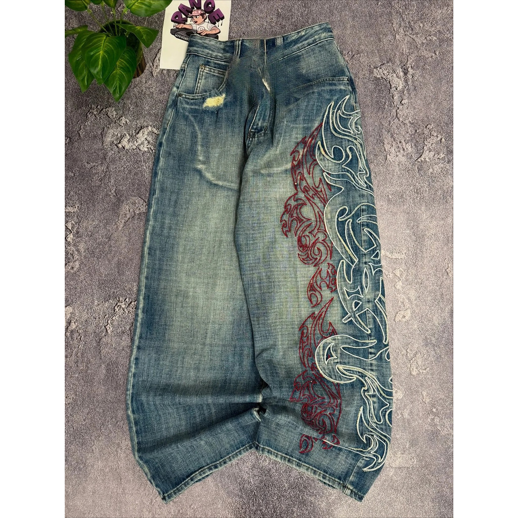 Y2K Punk Jeans Leisure Oversized Unissex High Street Moda Japonesa