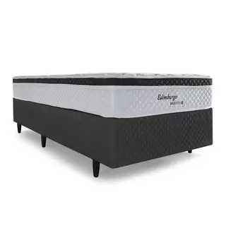 Cama Solteirão Herval Edimburgo, Molas Maxspring, Veludo Chumbo, 64x96x203 cm em Oferta na Shopee