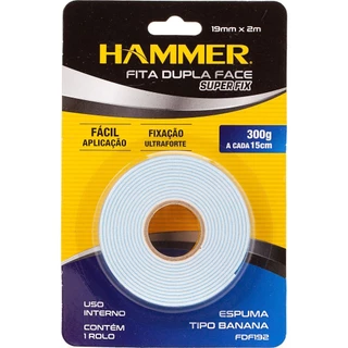 Fita dupla face espuma 19mm x 2m FDF-192 - Hammer em Oferta na Shopee